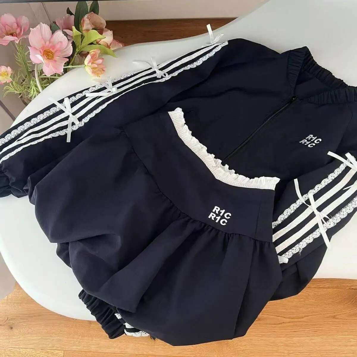 Woman New 2000S Aesthetics Elegant Two Piece Set Women Sexy Sport Wear Coat + Mini Skirt Suit Female High Street Chic Sets