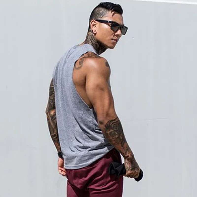 Men's Summer Fiess Sleeveless Tank Tops Gym Running Shirt Sport Singlet Muscle Man Casual Vest Cotton Male Workout Clothing