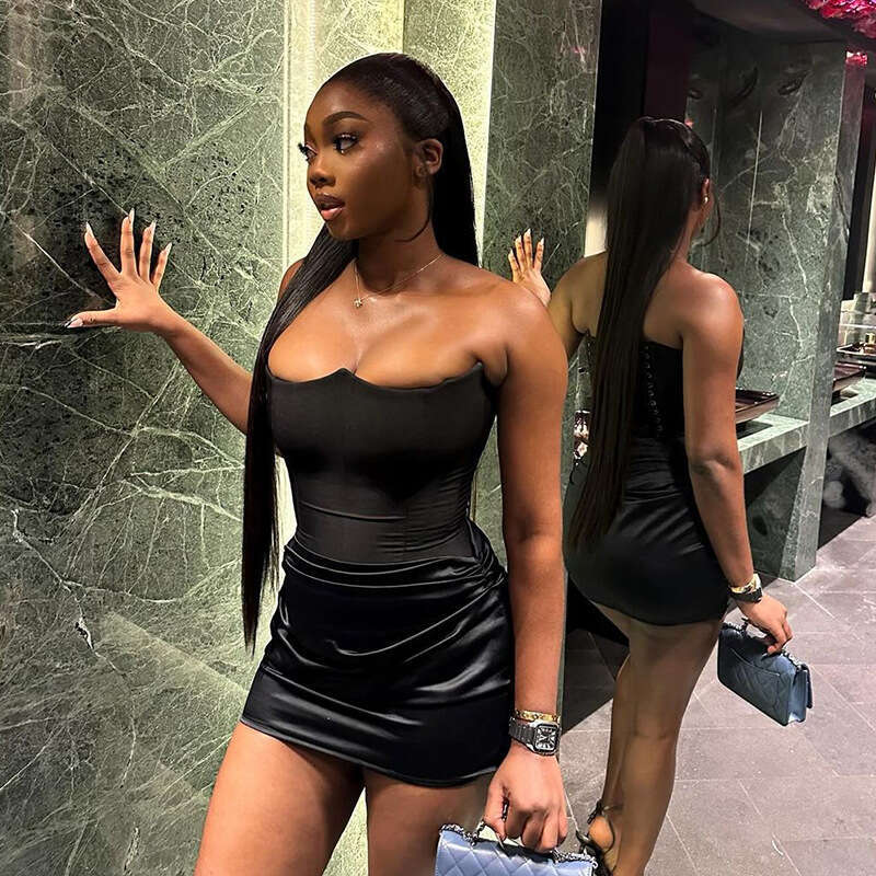 Women's Swimsuit Yy24024 Sexy Strapless Waist Bag And Hip Dress 2024 Summer New Spicy Girl Short Skirt For Women