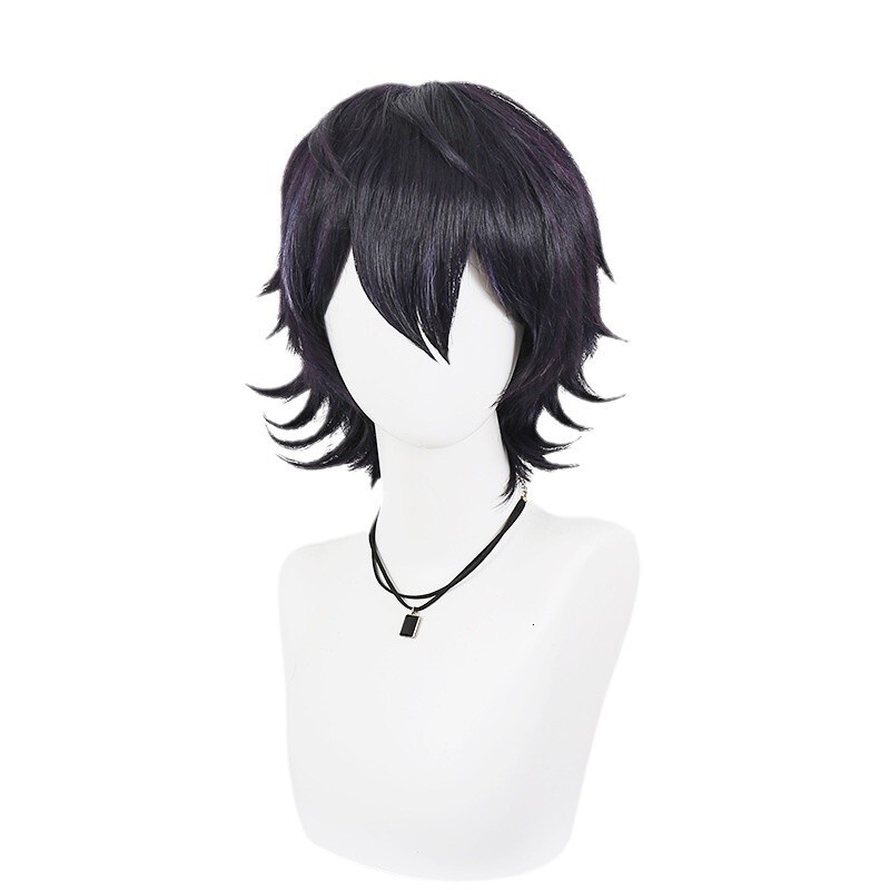 Kano Si's Lack Of Integrity, Bichibu's Deer Valley Tree Cosplay Wig, Deep Purple Cosplay, Highlight Dyeing, Character Short Hair