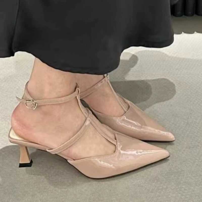 New Summer fi flexible pointed toe solid color banquet sandals shoes sexy slim heel casual high heels Y250317