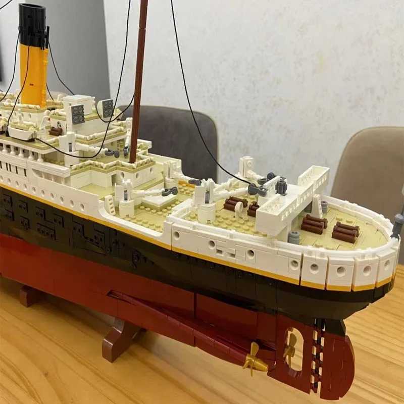 display New 9090Pcs Movie Titanic Large Cruise Boat Ship Model Building Blocks Bricks Compatible with 10294XJ250318