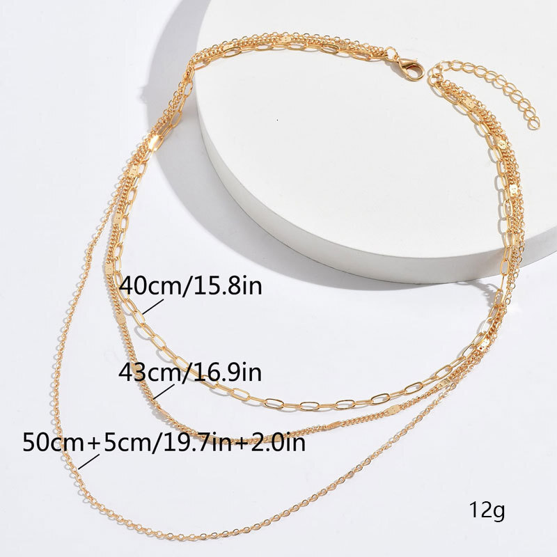 Three Layers With Cross Chain Necklace Women Light Luxury Retro Thin Chain Multi-layer Jewelry