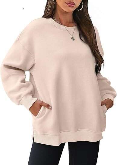 popular European and American women's round neck pullover oversized loose veet long sleeved sweatshirt 2025 versatile new trend clothing ins