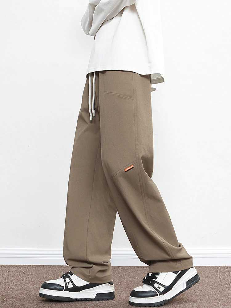 Mens Straight Sweatpants 2025 Spring Summer Korean Fashion Wide Leg Track Pants Plus Size Loose Casual Trousers 6XL 7XL 8XL W250318