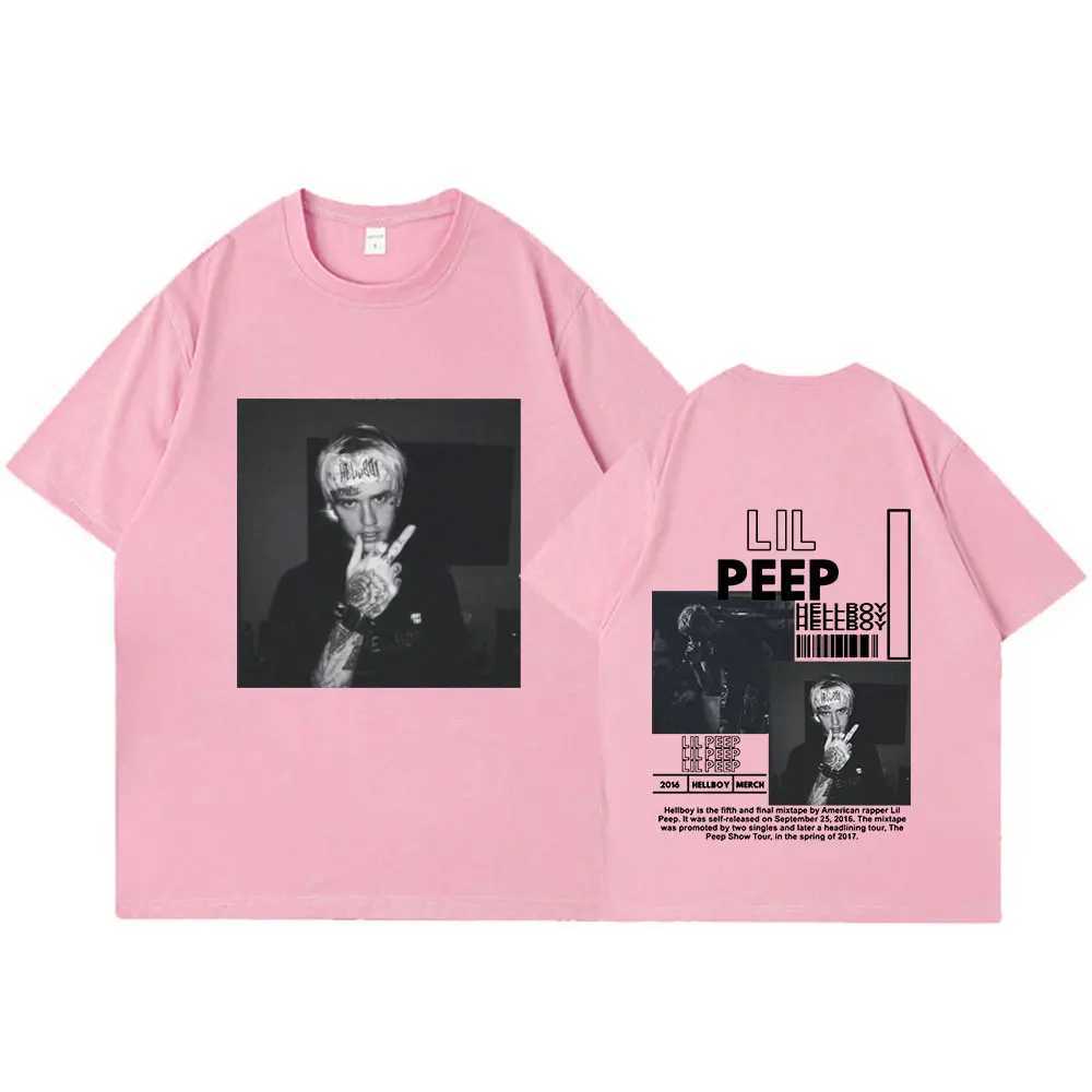 Rapper Lil Peep T-Shirt Hellboy Crybaby Hip Hop Graphic T shirt Summer Mens Women Clothing Aesthetic Oversized Cotton Tee ShirtXJ250318