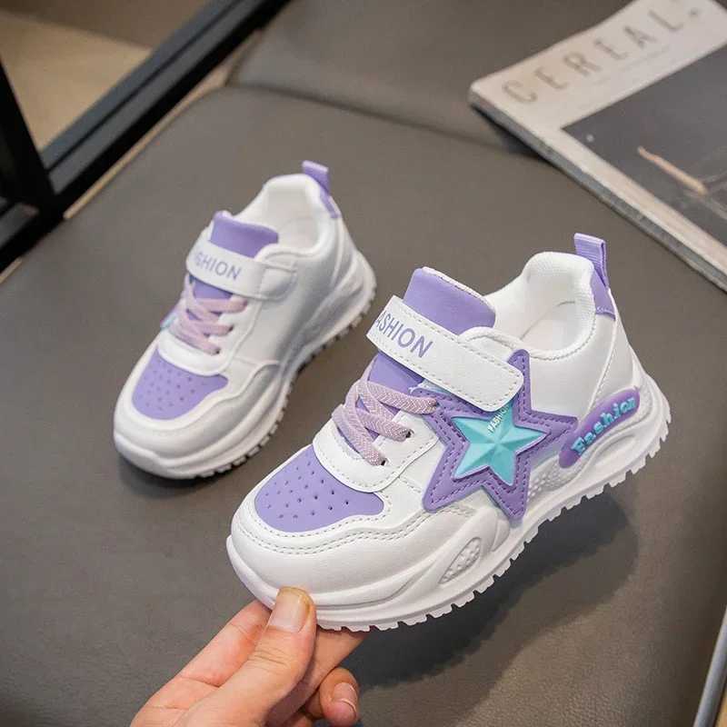 Girls Sports Shoes Princess Sle Sweet Stars Kids Sneakers Thick Soft Sole 2025 New Fashion Children Running Shoes Hook loop W250318