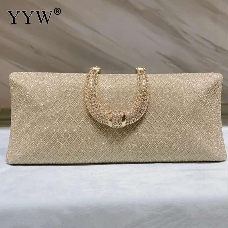 Evening For Women Fashion Gold Clutches And Purse Chain Shoulder Bags Handbags Banquet Glitter Clutch Sac A Main