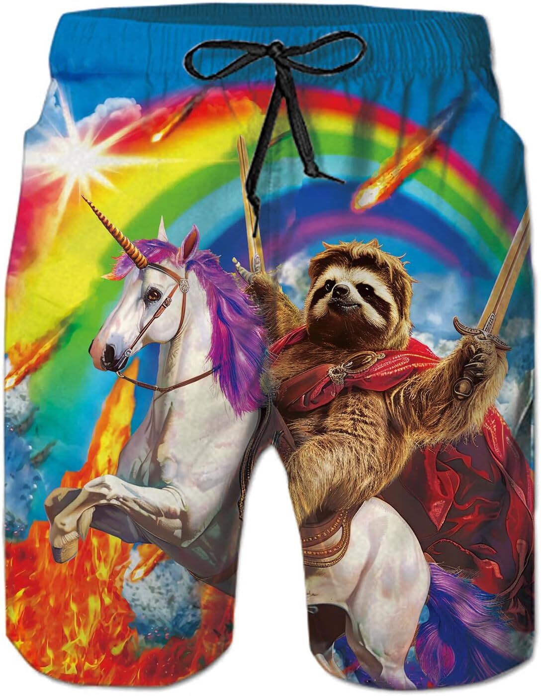 Men Swim Trunks Drawstring Elastic Waist Quick Dry Beach Shorts Swimwear Bathing Suits Fashionable printed shorts