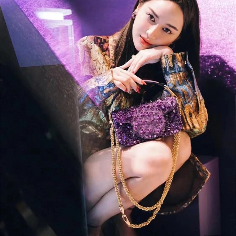 Woman Beading Sequin Bags designer hot woman handbag crossbody bag single shoulder purse Glittering Shining 2 size 10A