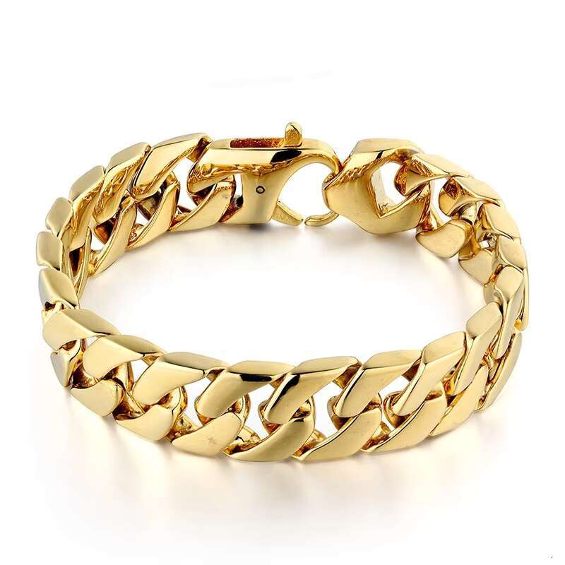 Trend Products 2021 New to 15mm Cuban k Stainless Steel Bracelet Men's Hip Hop Jewelry