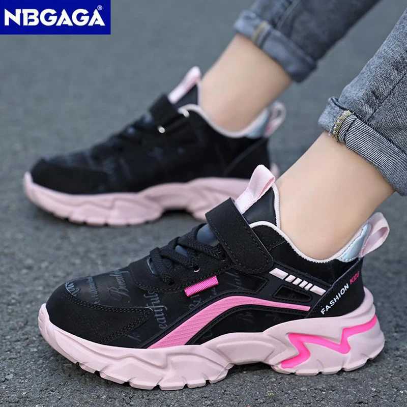 Kids Casual Pink Girls Leather Shoes Fashion For 7-15y Lightweight Running Young Students Children Sports Girls Shoe NBGAGA W250318