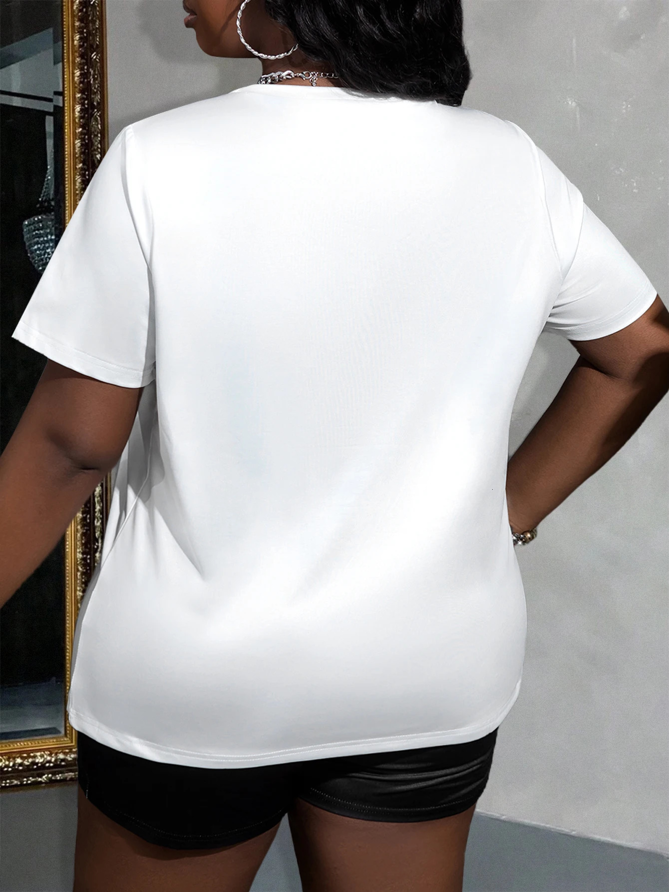 LW Plus Size casual Tracksuit sets womens clothing Gradient Letter Print Shorts Set summer short sleeve T-shirt shorts sets 250318