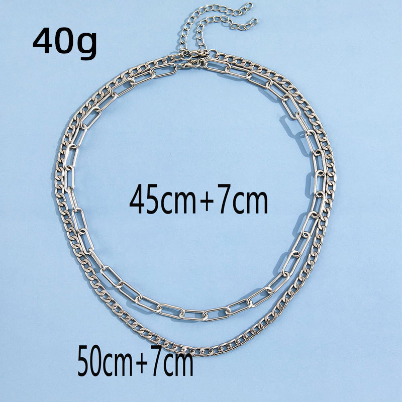Cross Double Thick Necklaces For Men And Women Hip Hop Punk Retro Multi-layer Choker Jewelry