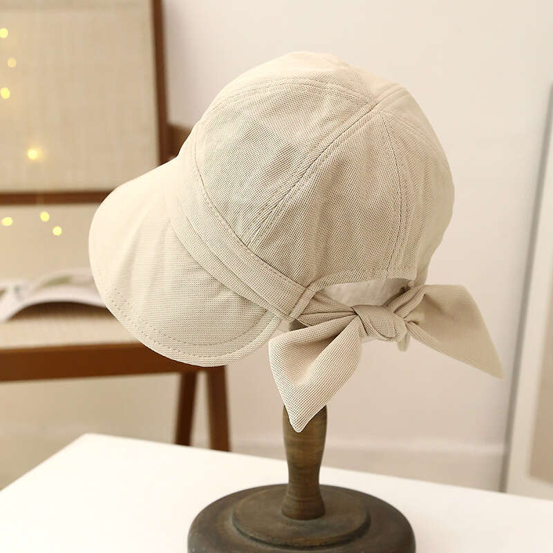 New Spring and Autumn Butterfly Knot Minority Fisherman's Hat for Women, Small Face, Elegant Sunshade, Korean Edition Casual Sunscreen Hat, Fashi