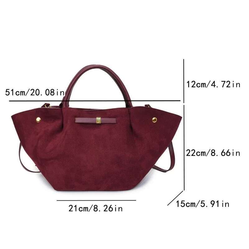 Meet You 2025 Autumn Winter New Scrub Faux Suede Tote For Women Vintage Design Large Capacity Daily Commuter Shoulder Bag