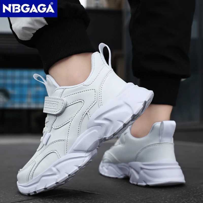 Sport Girl Casual Shoe Leather 5-16Years Boy Tennis Shoe Outdoor Children Running Sneaker Anti Slip Soft Sole Walking Footwear W250318