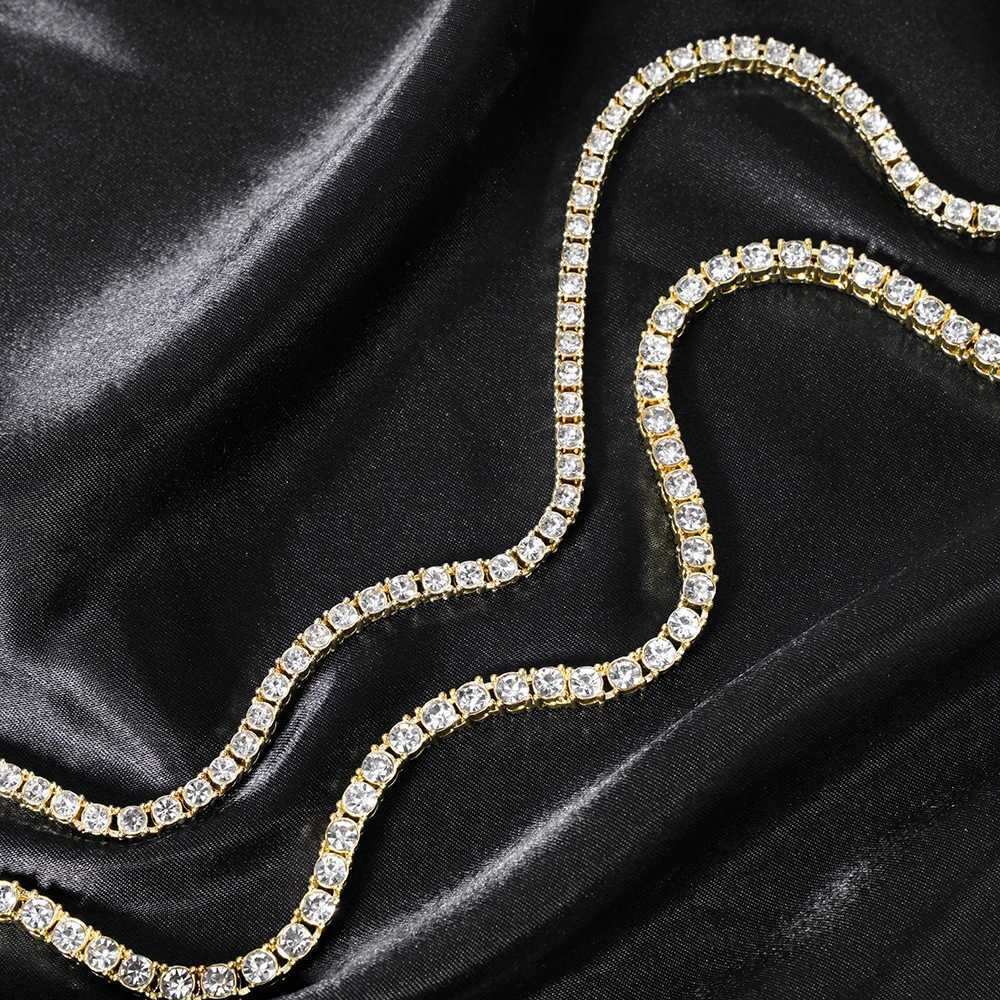 Classical 4MM Tennis Chain Iced Out Bracelet Necklace Men Fashion Hip Hop Jewelry Women 8/16/18/20/24inch Choker Punk Party Gift W250318