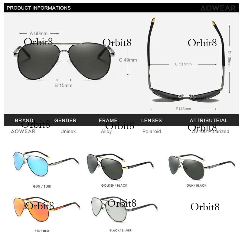 AOWEAR Men's Aviation Sunglasses Men Polarized Mirror Sunglass for Man HD Driving Pilot Sun Glasses lunettes de soleil homme