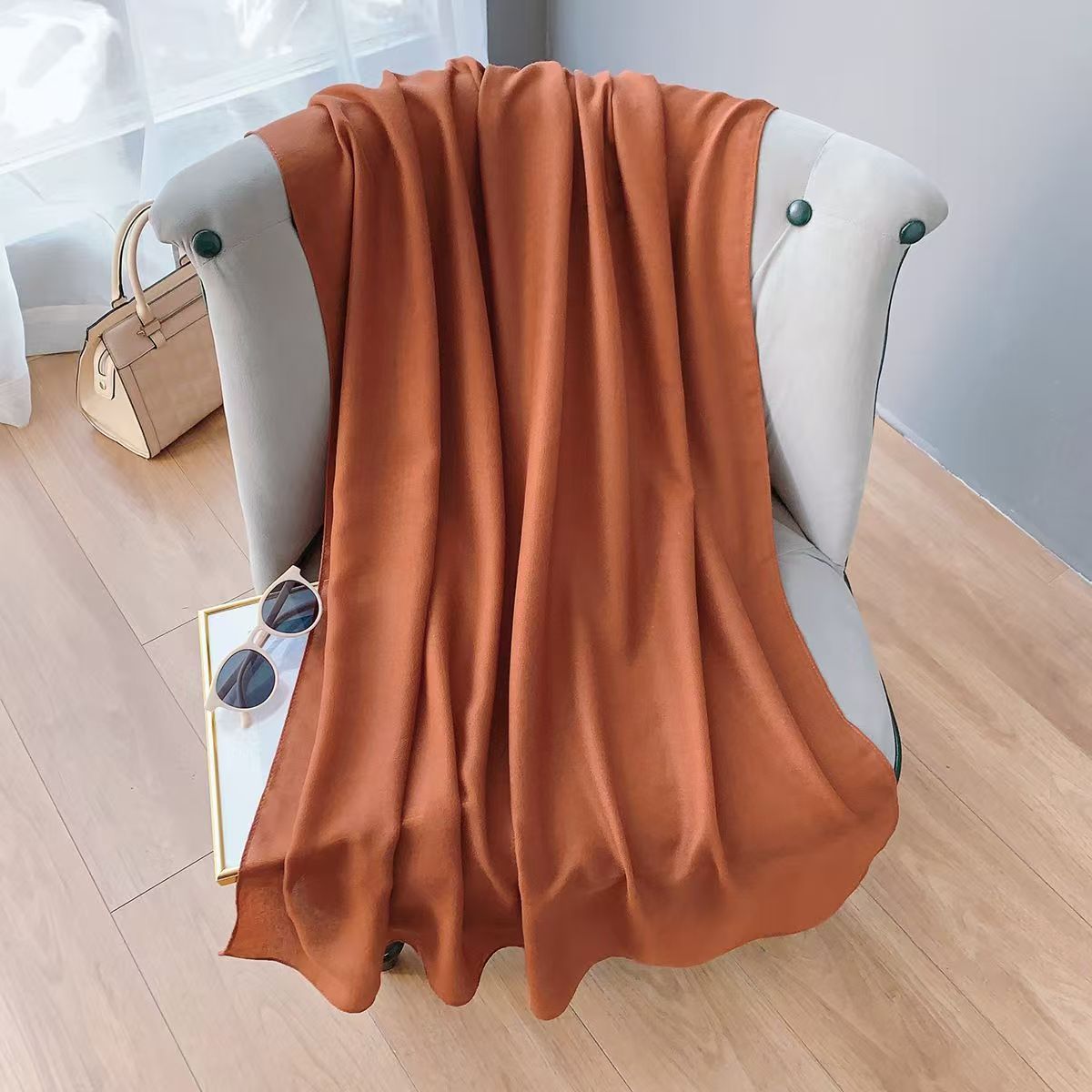T311 cotton and linen scarf women's new autumn and winter warm long literary solid color shawl fashionable all-match neck scarf