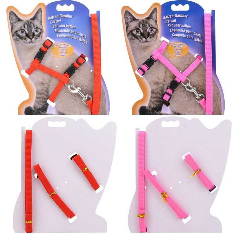 5 adjustable pet cat collars in 5 colors suitable for cats comfortable nylon rabbits kittens Kedi seat belts and pet accessoriesT250318