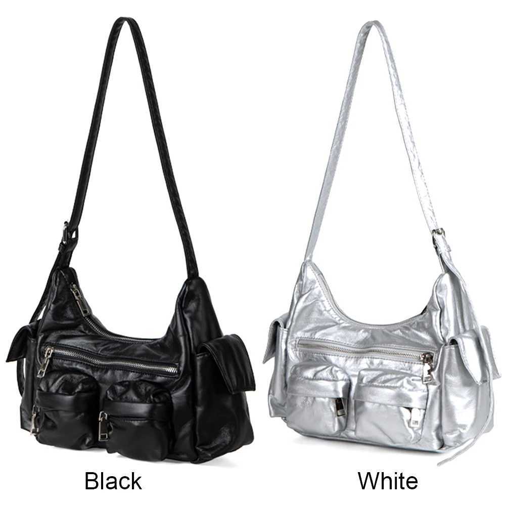 Wen Leather Tote Handbag Soft PU Sahel Sling Bag Large Capacity Tree-Pocket Purse Crossbody Hobo Bag Girl Stylish Purse Y250318