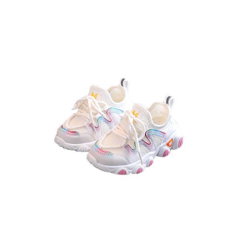 2022 breathable childrens boys sports shoes elastic fabric fashionable baby running shoes pink school girls sports shoes sports shoes sports shoesXJ25
