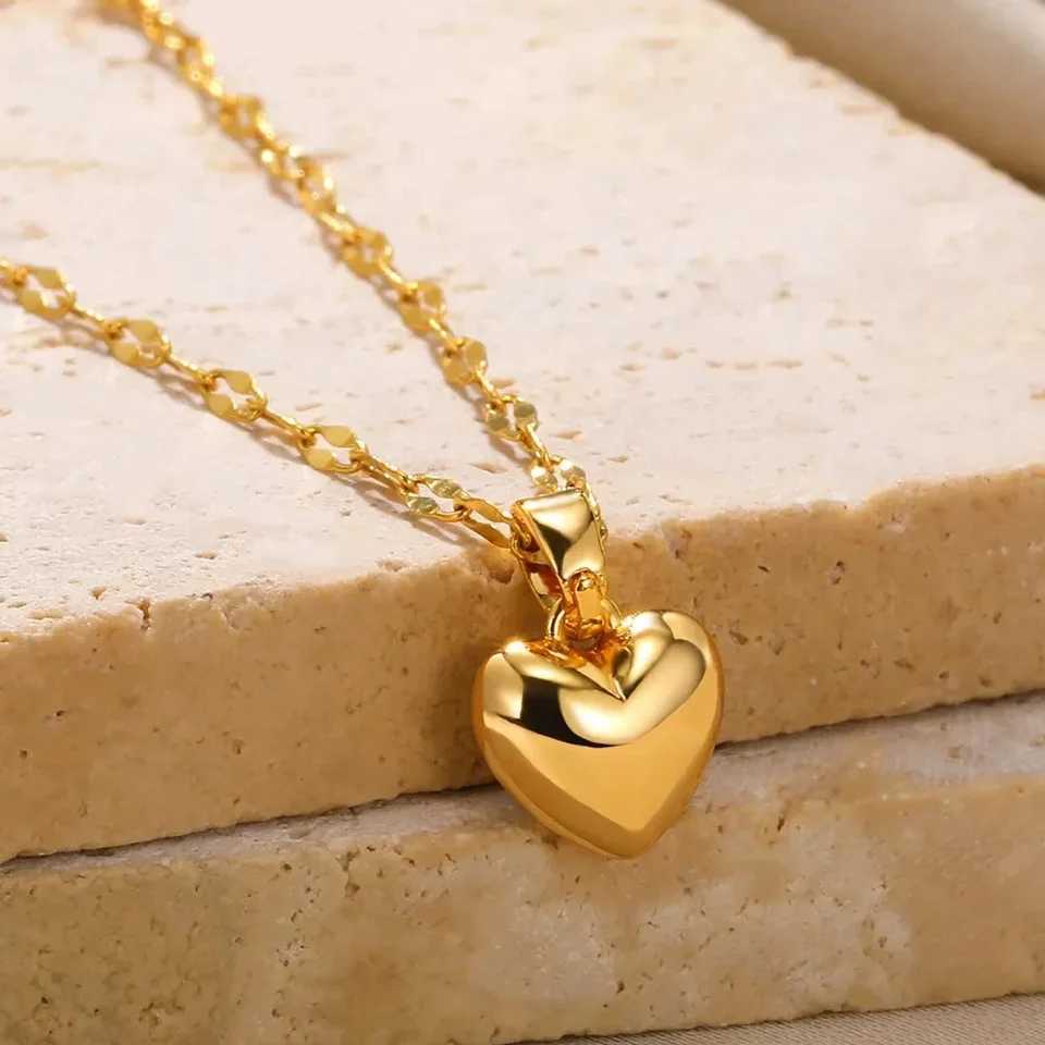 ASONSTEEL Sweet Romantic Heart Pendant Necklace For Women Stainless Steel Metal Gorgeous Wedding Gift Y2K Jewelry W250318