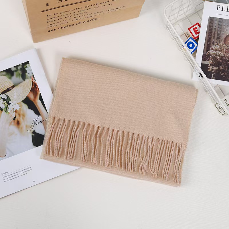 K156 Autumn and winter fashion solid color imitation cashmere thin scarf small version shawl adult annual meeting gift neck scarf wholesale