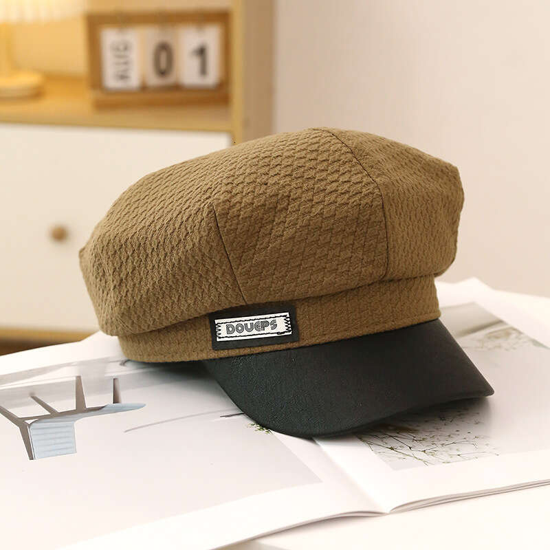 Spring and Autumn New Alphabet Octagonal Artistic Painter Beret Big Head Circumference Duck Tongue Hat