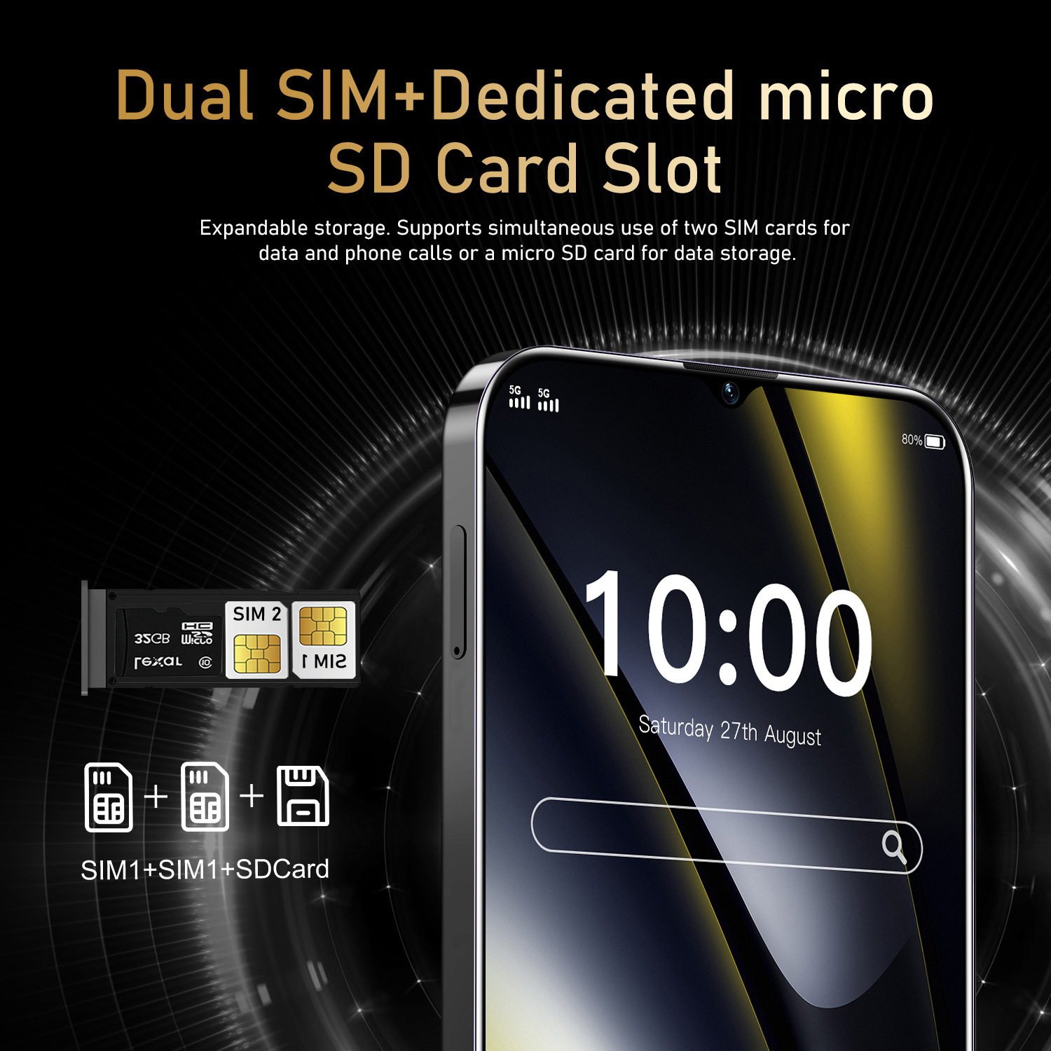 New F6 Pro 7.3-inch 16+1T Android smartphone Cell Phones Unlock Touch Screen Phone Androids Camera Telephone HD Display Face Recognition