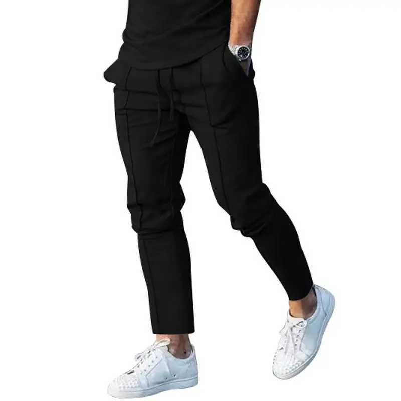 Autumn Casual Pants High Street Pants Solid Color Slim Fit Car Folding Mens Casual Pants W250318