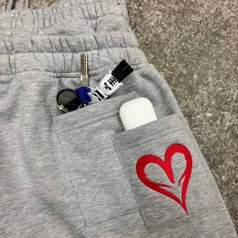 Y2K Double Waist Jogging Pants Poker Embroidery Pattern Sagging Pants Men Women Goth Hip Hop Streetwear Unisex Baggy Sweatpants W250318