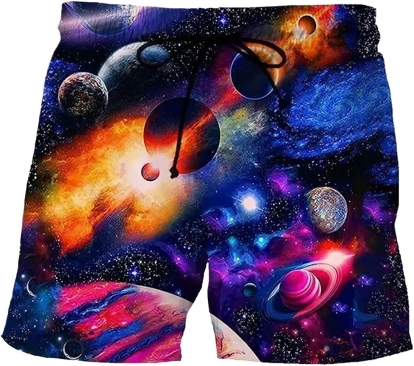 Men's Summer Beach Hawaii Shorts Lightweight Elastic Waist Drawstring Casual Shorts Fashion shorts starlit sky