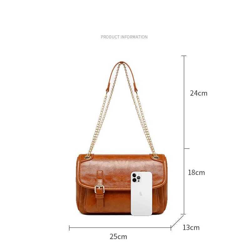 Vintage Wen Shoder Bags 2023 new Oil-cured skin chain Wan Messenger Bag Preppy sle Fem Satchel handbag bolsas brown Z250318