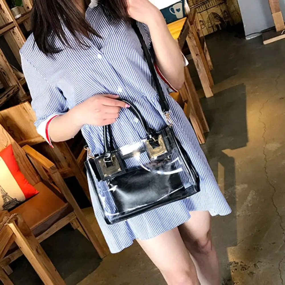 Transparent Jelly Crossbody Bag PVC er Square Summer Beach Handbag Large Capacity Adjustable Strap Shoulder Messenger Bag 250314
