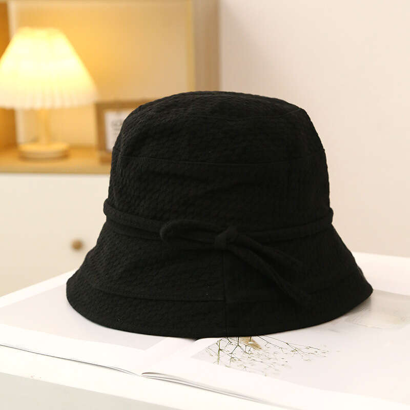 Autumn and winter Japanese style simple casual bow decoration flat top fisherman basin fashion cloth hat