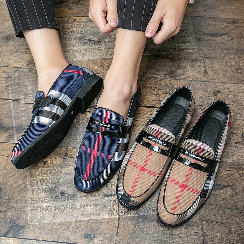 new spring and autumn low-cut formal Peas shoes color-blocking casual Large size 47 48 leather shoes for men