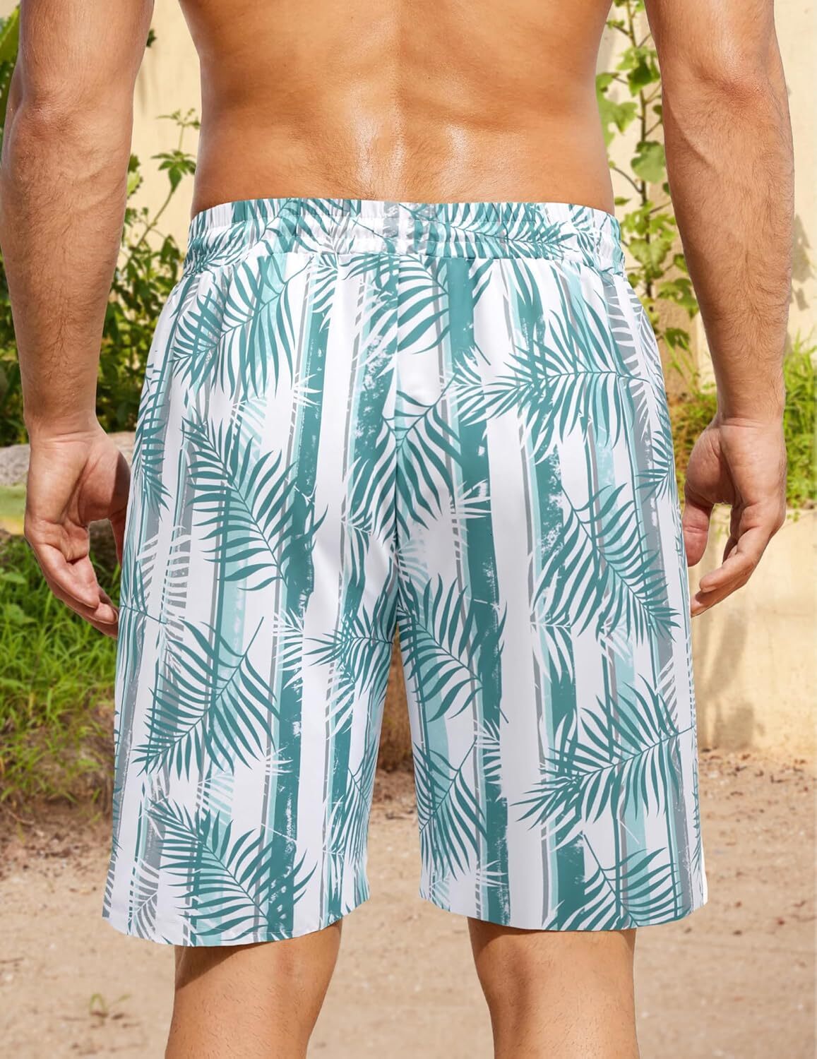 Men's Hawaiian Beach Shorts Elastic Waist Drawstring Lightweight Summer Casual Shorts with Pocket Fashionable printed shorts