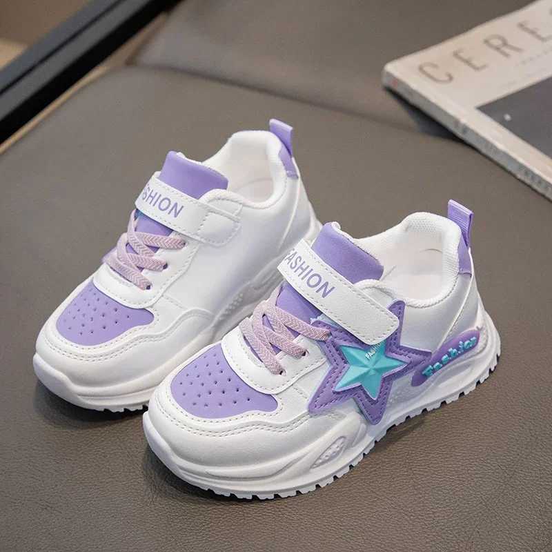 Girls Sports Shoes Princess Sle Sweet Stars Kids Sneakers Thick Soft Sole 2025 New Fashion Children Running Shoes Hook loop W250318