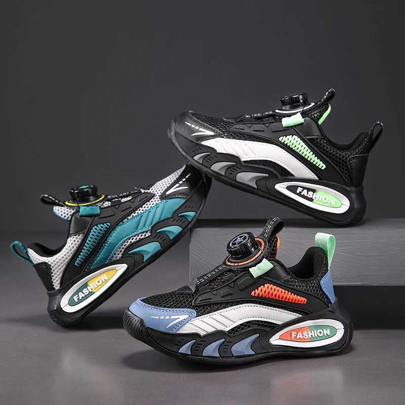 New childrens sports shoes boys sports shoes fashionable leather childrens breathable mesh comfortable shoes casual walking and outdoor running shoes 
