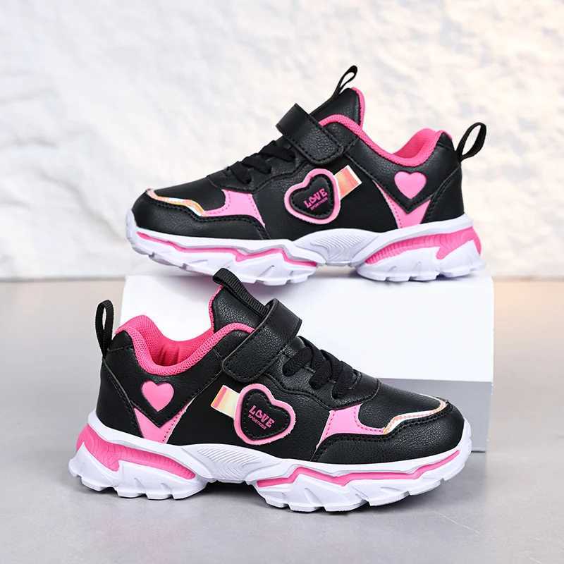 Girls autumn and winter sports shoes anti slip leather surface elementary school students spring outdoor shoes middle-aged W250318