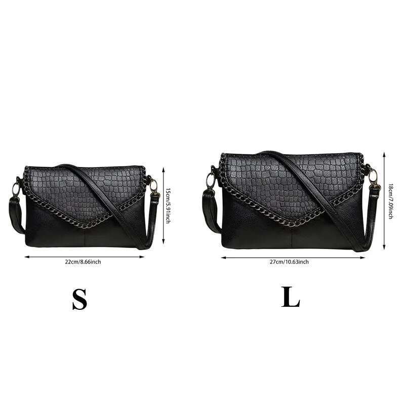 S/L Black 1PC Handbags Women PU Messenger Shoulder Female Casual Crossbody Bag Retro Purse