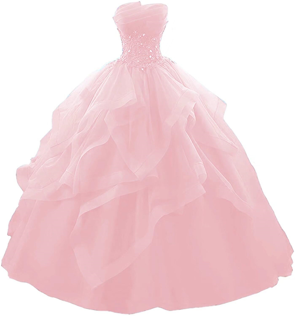 Ball Gown Quinceanera Dresses Art Deco-inspired Neck Crystal Appliques Lace-up Tulle Plus Size Sweet 15 16 Princess Birthday Party Gowns Vestidos De 1