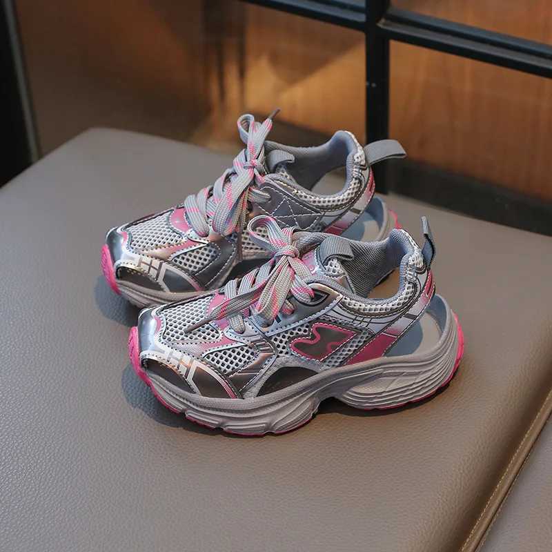 Fashion brand sports running coach breathable girls casual soft sole platform childrens sports shoes summer autumn childrens shoes W250318