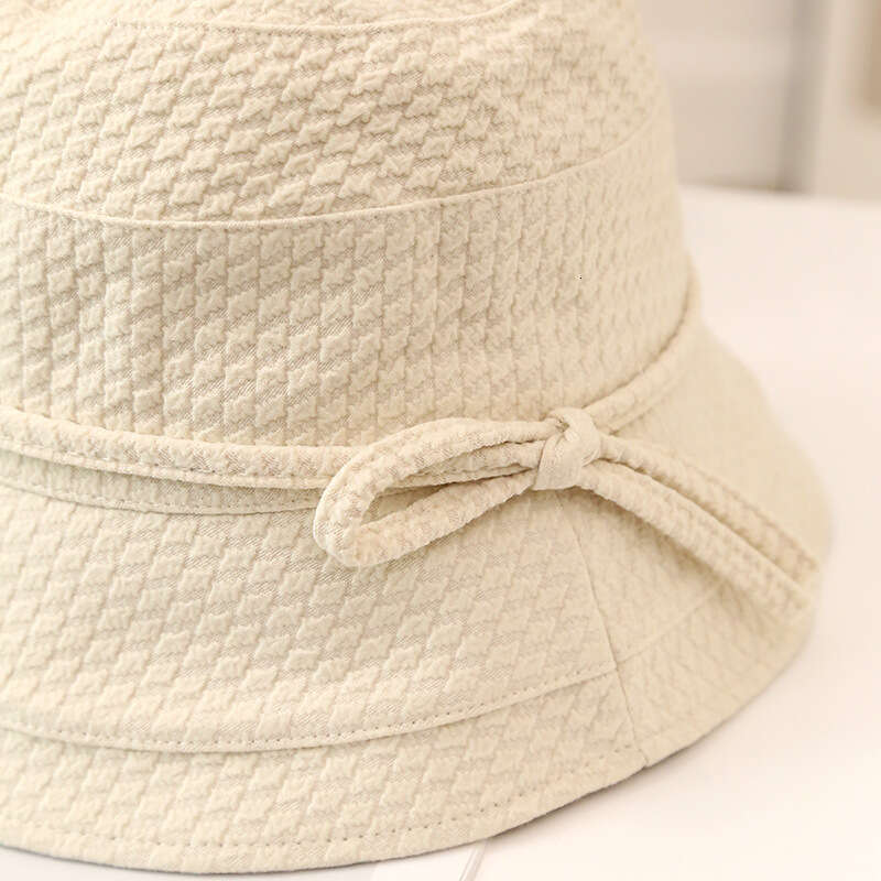 Autumn and winter Japanese style simple casual bow decoration flat top fisherman basin fashion cloth hat