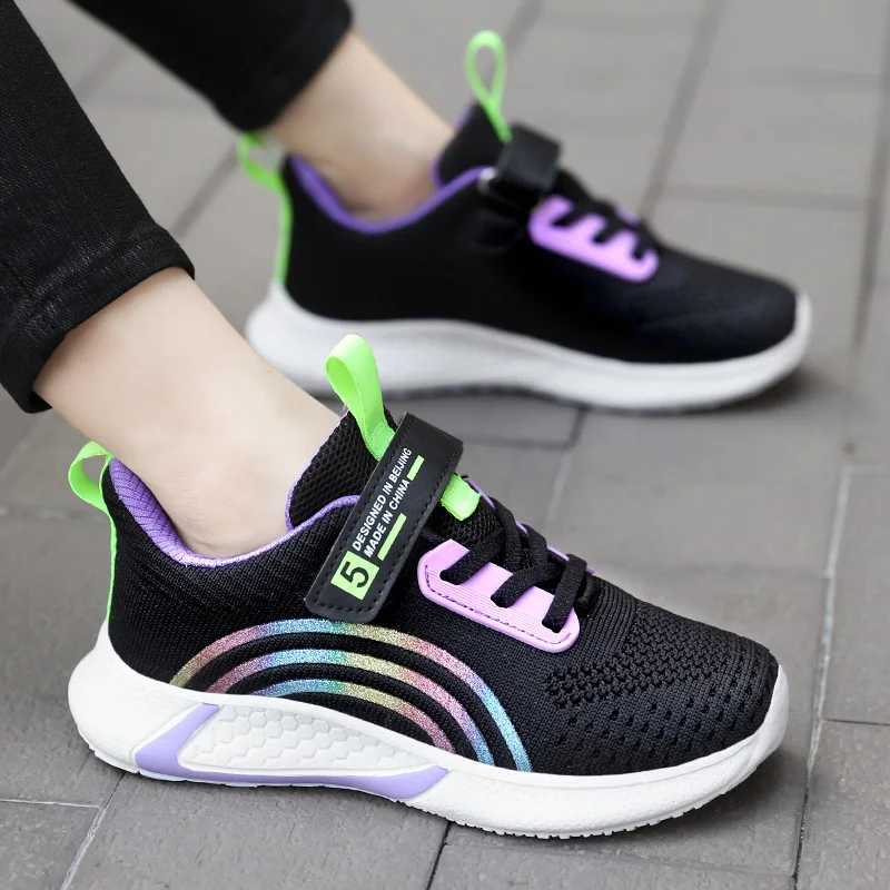 Spring and autumn childrens shoes baby girls casual sports shoes breathable soft non slip walking and running sports shoes size 28-38 W250318