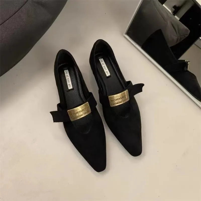 Women Flats Spring Autumn Retro Loafers Shoes for Women Trend Pointed Toe Women Shoes Mary Jane Shoes Zapatos De Mujer 250318