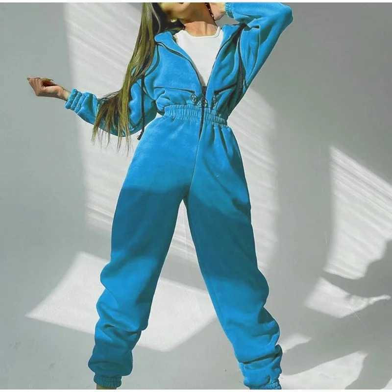 2024 Sports and Leisure Womens Zipper Decorative Hoodie One piece Set Womens Clothing Sales Elegant Womens Top X250318