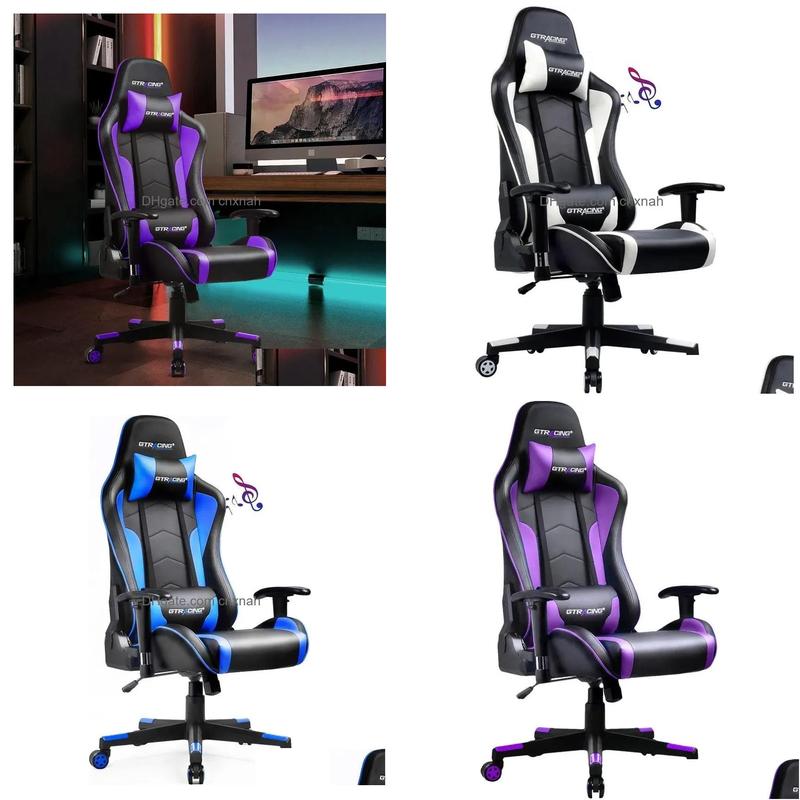 Other Furniture Ergonomic Gaming Desk Chair With Bluetooth Multifunctional Heavyduty 2024 Design Drop Delivery Home Garden Otn0W